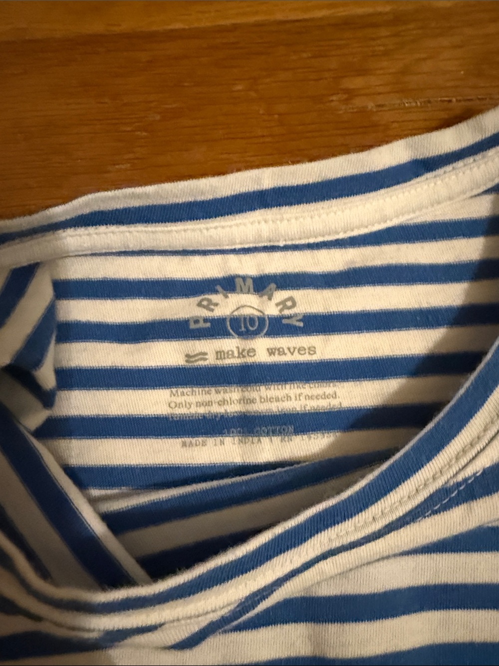 Primary Blue and White Striped Short-Sleeve Knit Dress - Picture 4 of 4